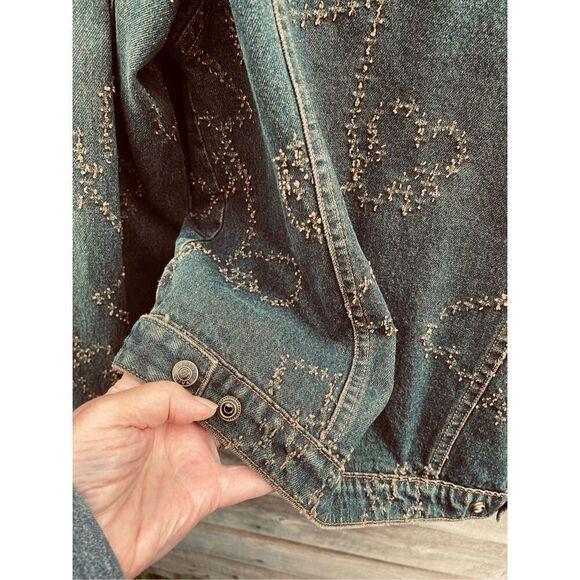 Vintage 80’s Dessert Diva by Sherry Holt size Medium dark wash denim jacket - Picture 5 of 8